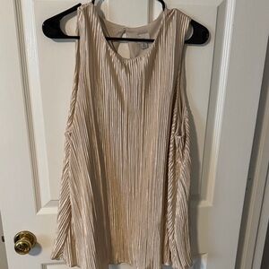 a new day Champagne Pleated Shimmer Tank Camisole